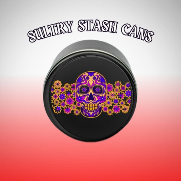 Dia De Los Muertos Sugar Skull Stash Jar - Picture 1 of 4